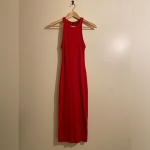 Zara Vibrant Red Midi Dress. Size S . Style 3641/301/600